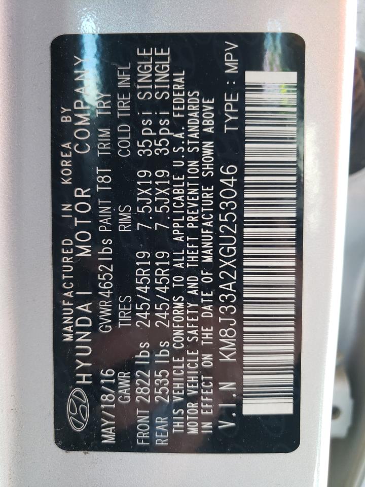 Photo 10 from auction – 2016 HYUNDAI TUCSON LIM with VIN KM8J33A2XGU253046