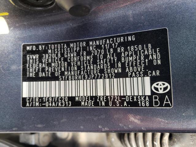Photo 10 from auction – 2018 TOYOTA COROLLA L with VIN 5YFBURHE9JP772912