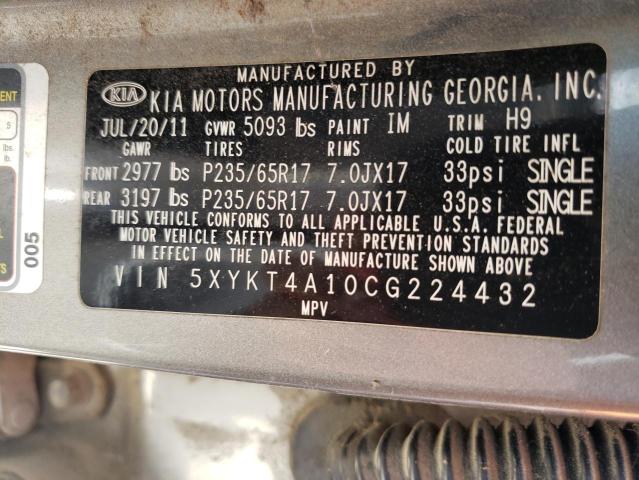 Photo 10 from auction – 2012 KIA SORENTO BA with VIN 5XYKT4A10CG224432