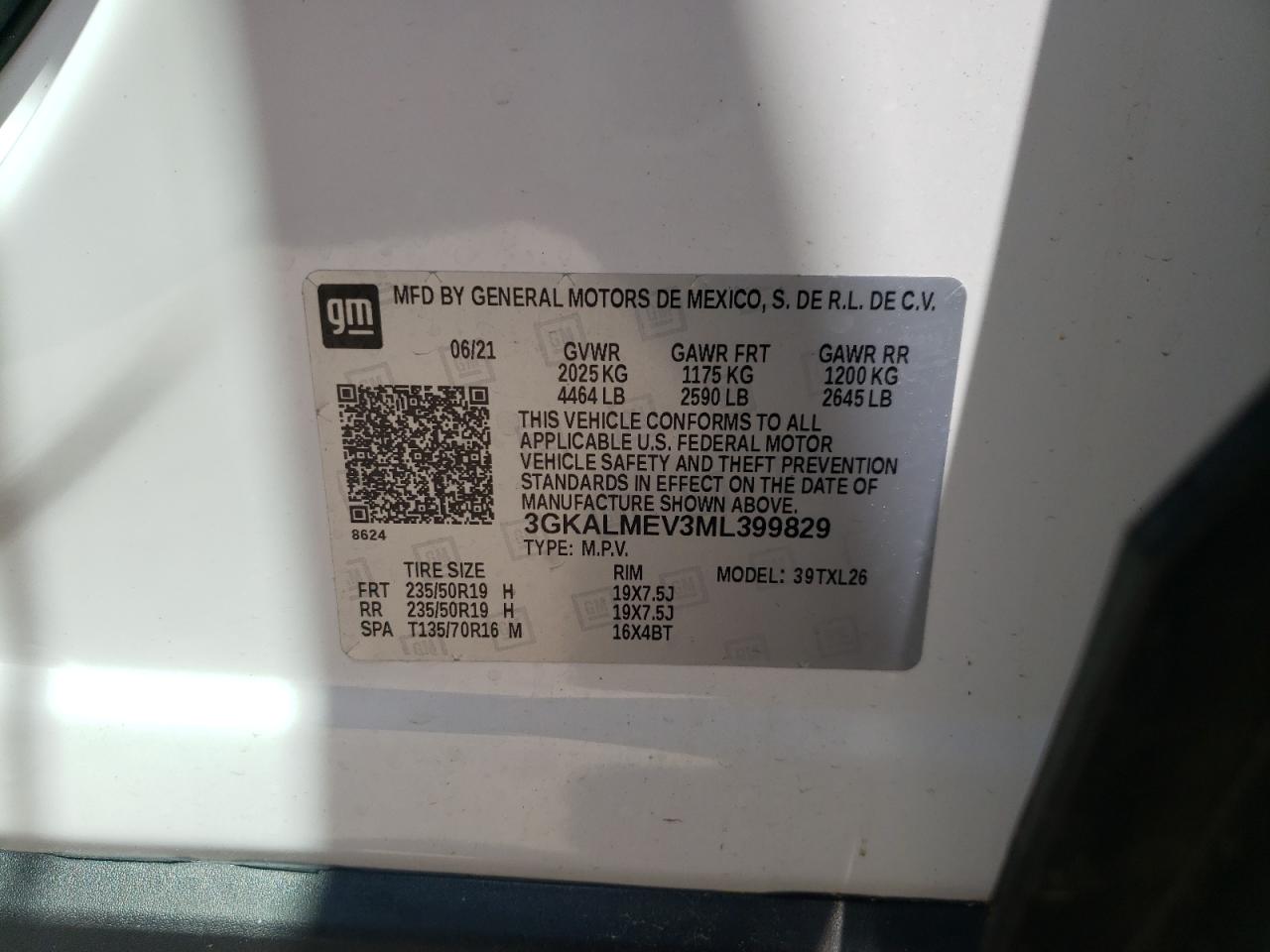 Photo 10 from auction – 2021 GMC TERRAIN SL with VIN 3GKALMEV3ML399829