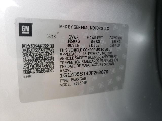 Photo 10 from auction – 2018 CHEVROLET MALIBU LT with VIN 1G1ZD5ST4JF253670