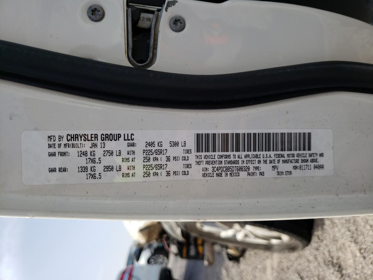 Photo 10 from auction – 2013 DODGE JOURNEY SX with VIN 3C4PDCBB5DT608320