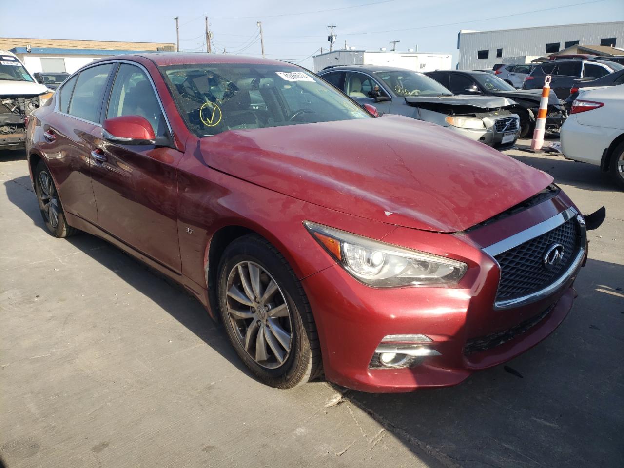 INFINITI Q50 BASE 2014 with VIN JN1BV7AR3EM694802 - Photo from auction