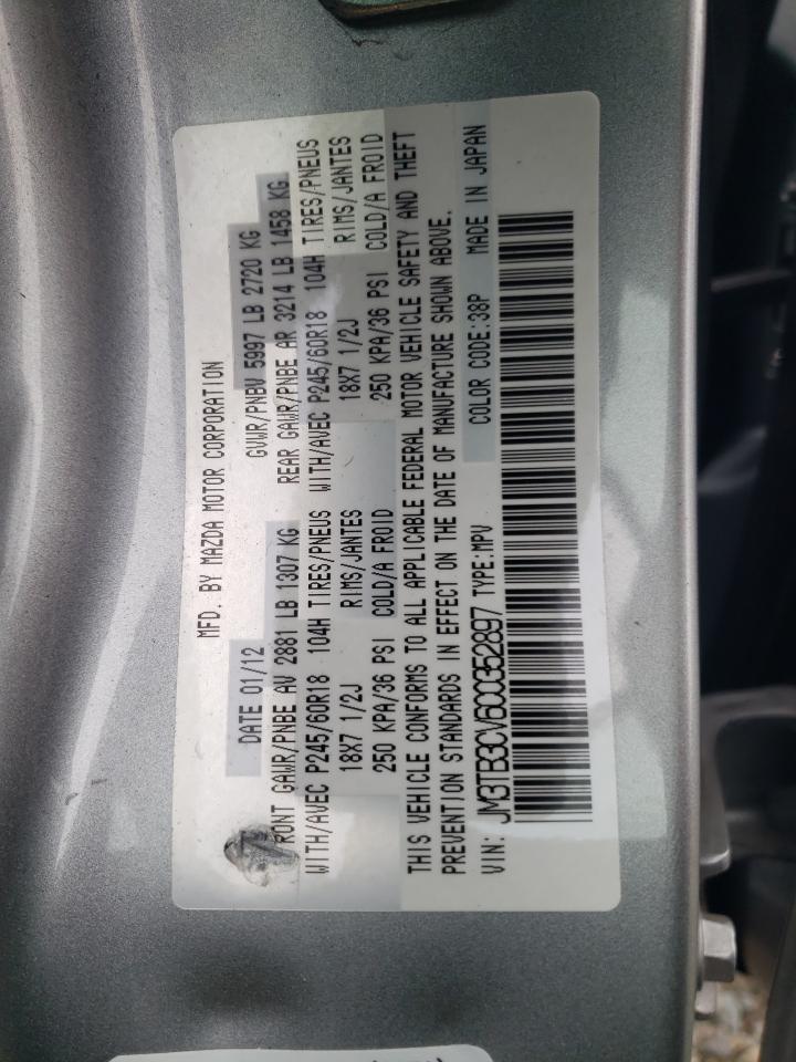 Photo 10 from auction – 2012 MAZDA CX-9 with VIN JM3TB3CV6C0352897