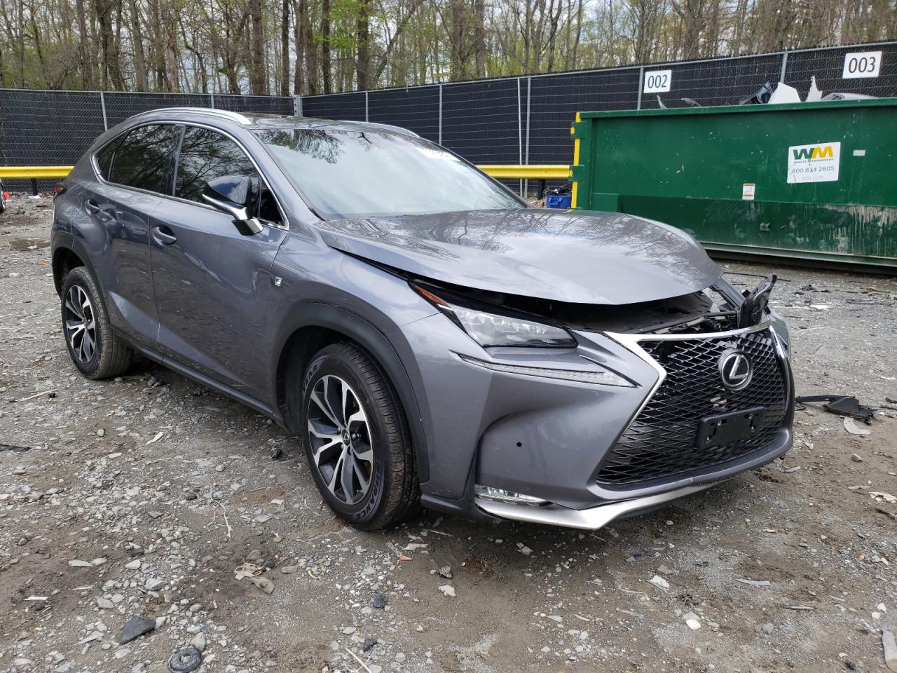 LEXUS NX 200T 2015 with VIN JTJBARBZ0F2028672 - Photo from auction