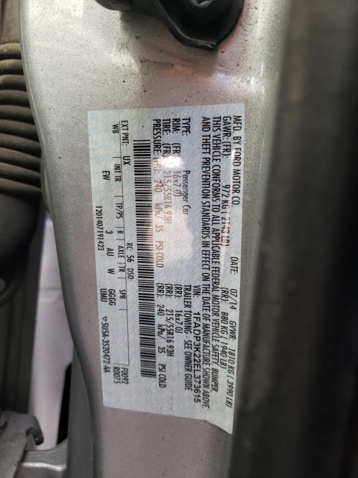 Photo 10 from auction – 2014 FORD FOCUS SE with VIN 1FADP3K22EL373615