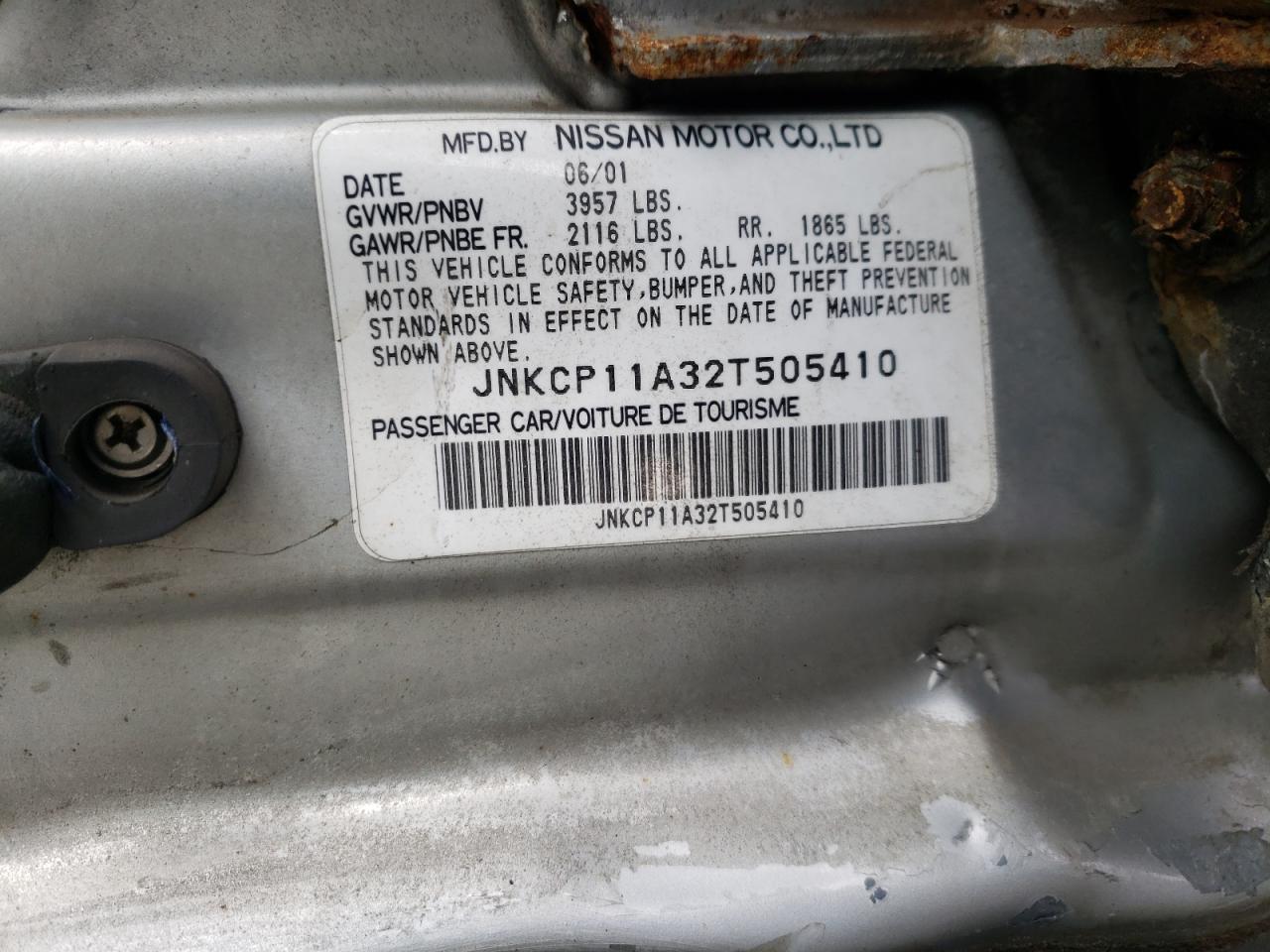 Photo 10 from auction – 2002 INFINITI G20 with VIN JNKCP11A32T505410