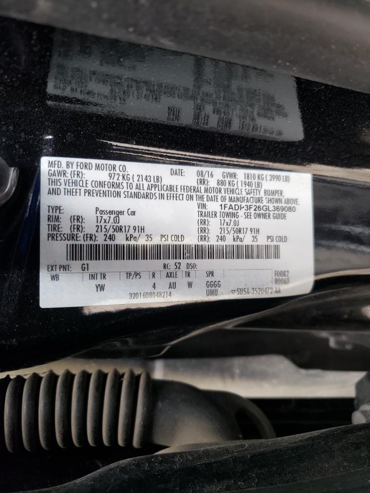 Photo 10 from auction – 2016 FORD FOCUS SE with VIN 1FADP3F26GL369080