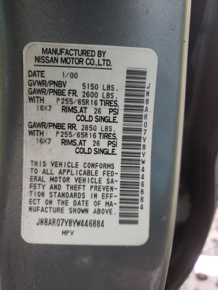 Photo 10 from auction – 2000 NISSAN PATHFINDER with VIN JN8AR07Y8YW446884