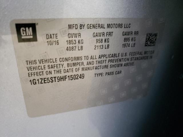CHEVROLET MALIBU LT 2017 with VIN 1G1ZE5ST9HF150249 - Photo from auction