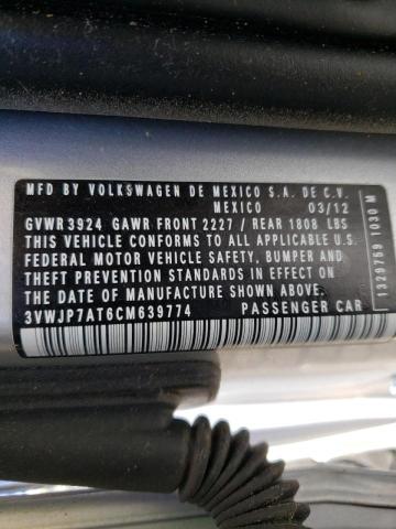 Photo 10 from auction – 2012 VOLKSWAGEN BEETLE with VIN 3VWJP7AT6CM639774