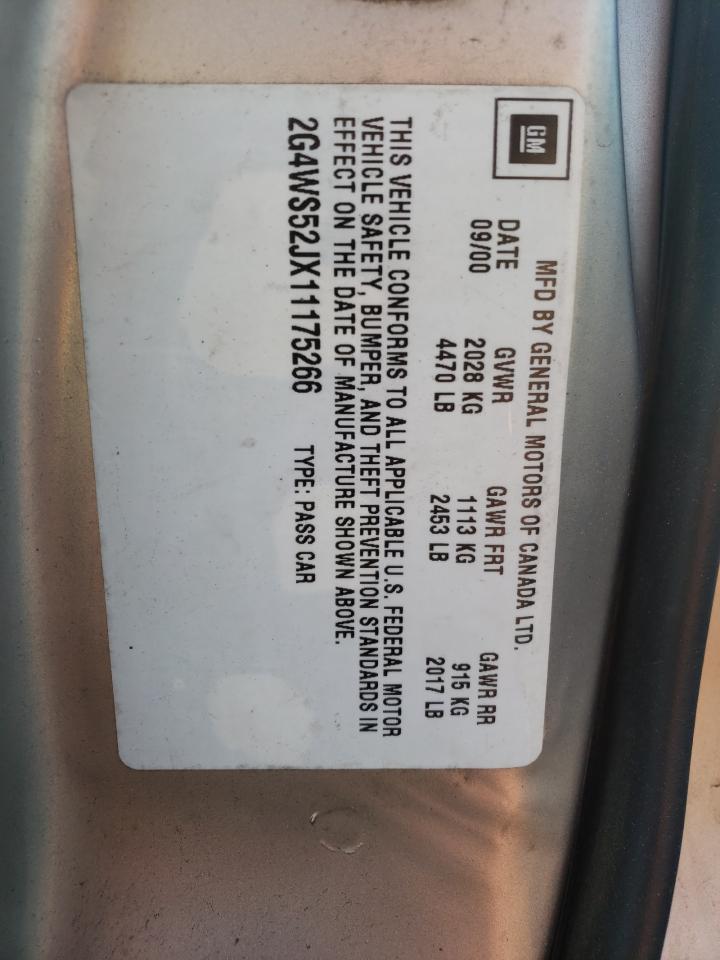 Photo 10 from auction – 2001 BUICK CENTURY CU with VIN 2G4WS52JX11175266