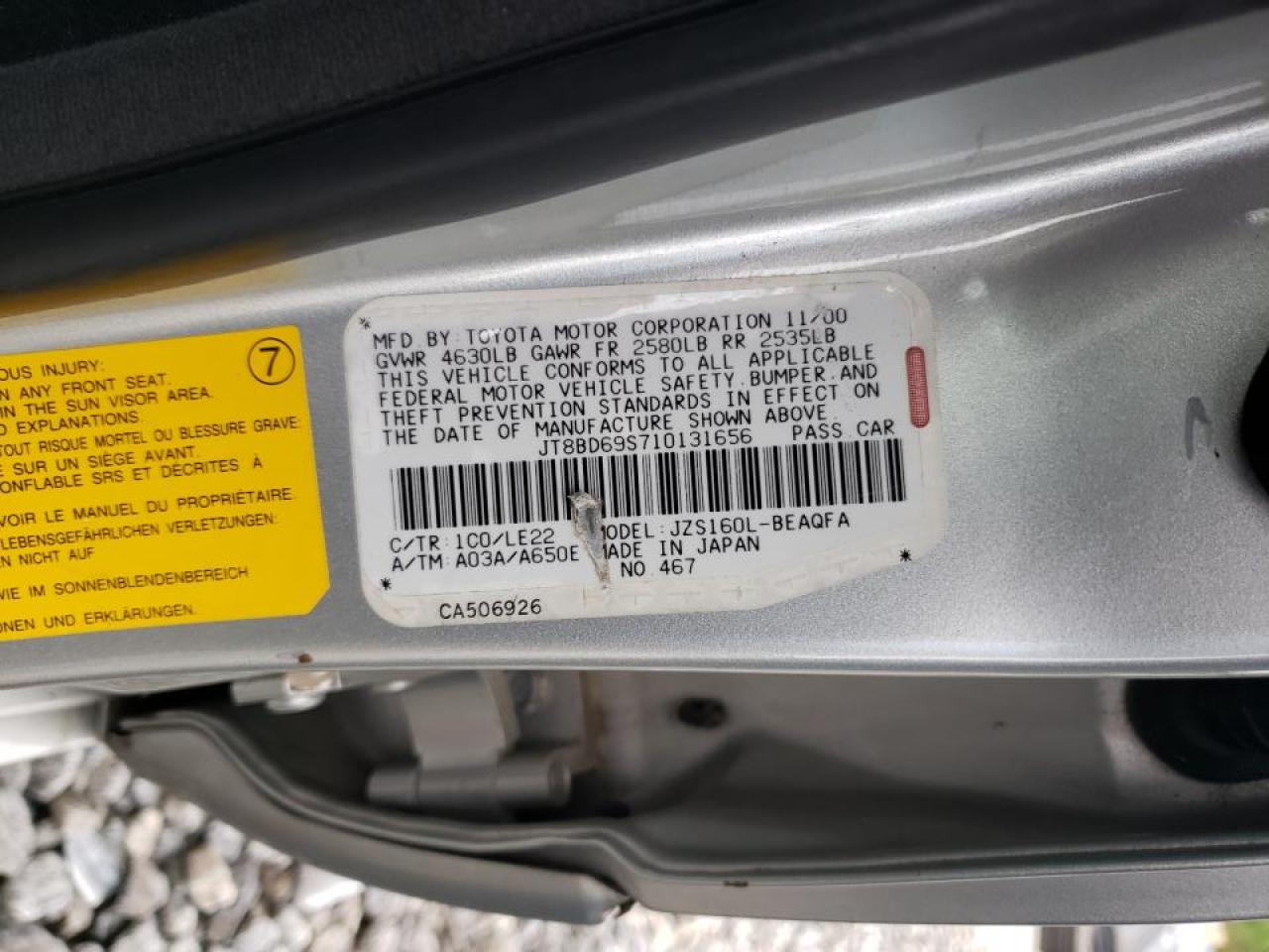 Photo 10 from auction – 2001 LEXUS GS 300 with VIN JT8BD69S710131656