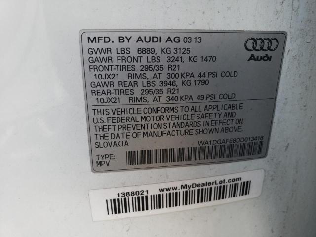 Photo 10 from auction – 2013 AUDI Q7 PRESTIG with VIN WA1DGAFE8DD013416