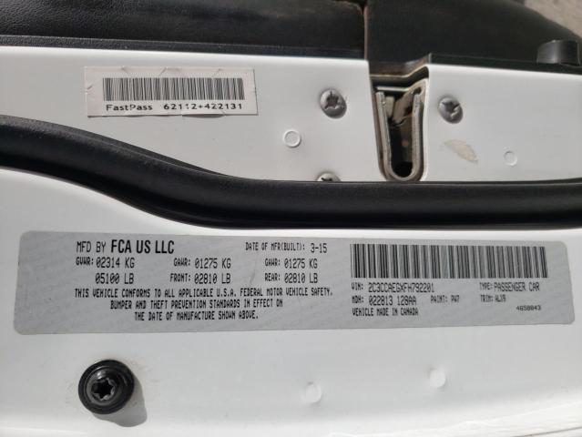 Photo 10 from auction – 2015 CHRYSLER 300C with VIN 2C3CCAEGXFH792201