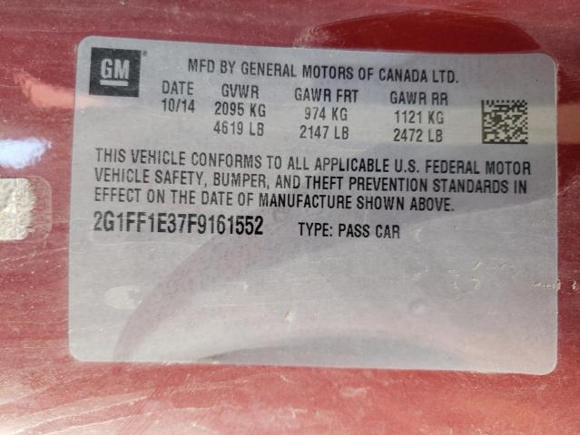 Photo 10 from auction – 2015 CHEVROLET CAMARO LT with VIN 2G1FF1E37F9161552