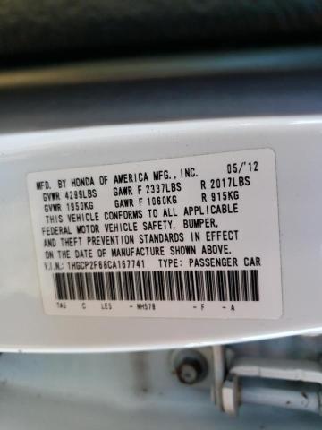 Photo 10 from auction – 2012 HONDA ACCORD SE with VIN 1HGCP2F68CA167741