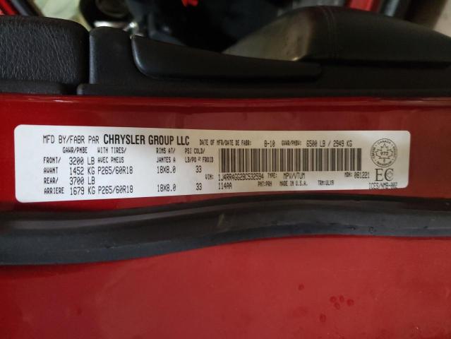 Photo 10 from auction – 2011 JEEP GRAND CHER with VIN 1J4RR4GG2BC532594
