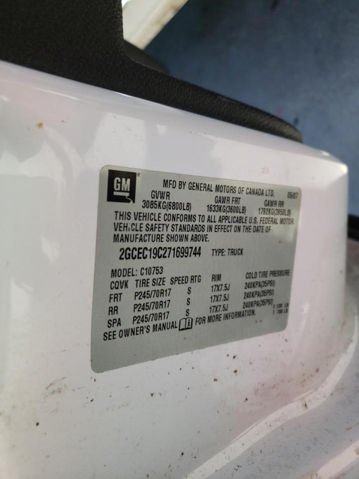 Photo 10 from auction – 2007 CHEVROLET 1500 with VIN 2GCEC19C271699744
