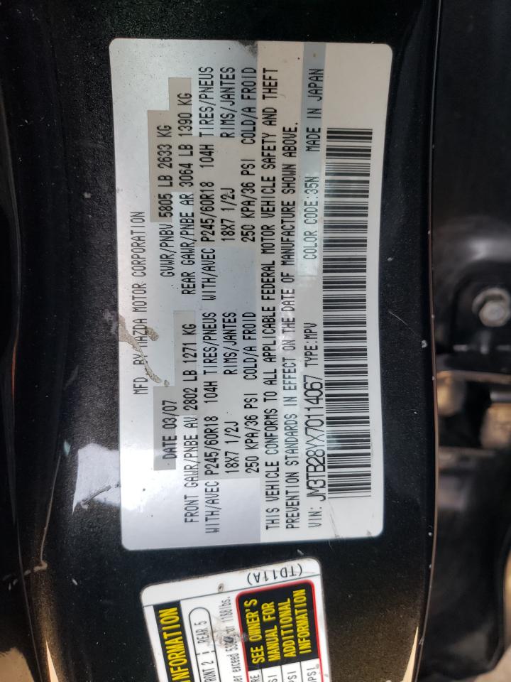 Photo 10 from auction – 2007 MAZDA CX-9 with VIN JM3TB28YX70114067