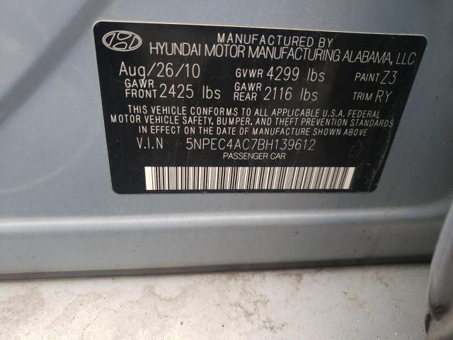 Photo 10 from auction – 2011 HYUNDAI SONATA SE with VIN 5NPEC4AC7BH139612