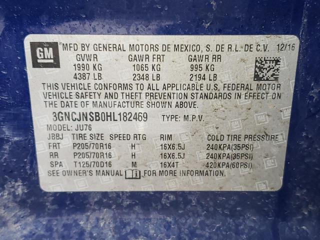 Photo 10 from auction – 2017 CHEVROLET TRAX LS with VIN 3GNCJNSB0HL182469