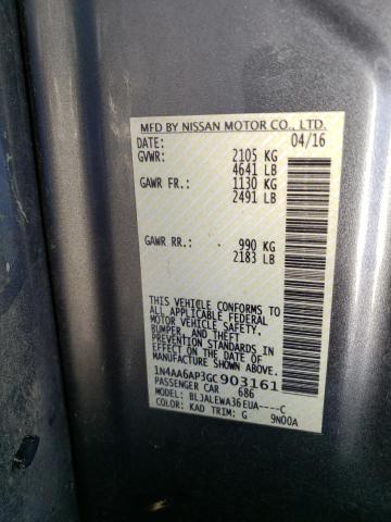 Photo 10 from auction – 2016 NISSAN MAXIMA with VIN 1N4AA6AP3GC903161