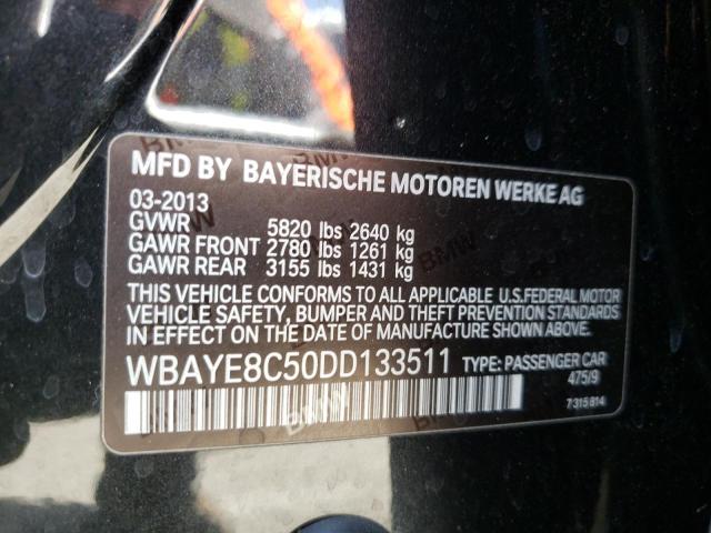 Photo 10 from auction – 2013 BMW 750 LI with VIN WBAYE8C50DD133511