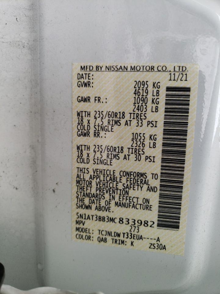 Photo 10 from auction – 2021 NISSAN ROGUE SV with VIN 5N1AT3BB3MC833982