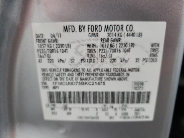 Photo 10 from auction – 2011 FORD ESCAPE XLT with VIN 1FMCU0D75BKC21475