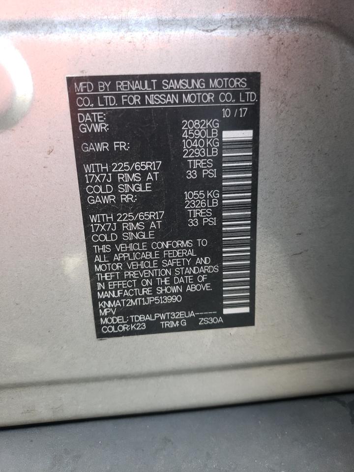 Photo 10 from auction – 2018 NISSAN ROGUE S with VIN KNMAT2MT1JP513990