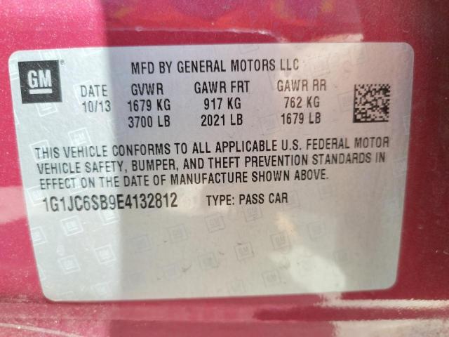 Photo 10 from auction – 2014 CHEVROLET SONIC LT with VIN 1G1JC6SB9E4132812