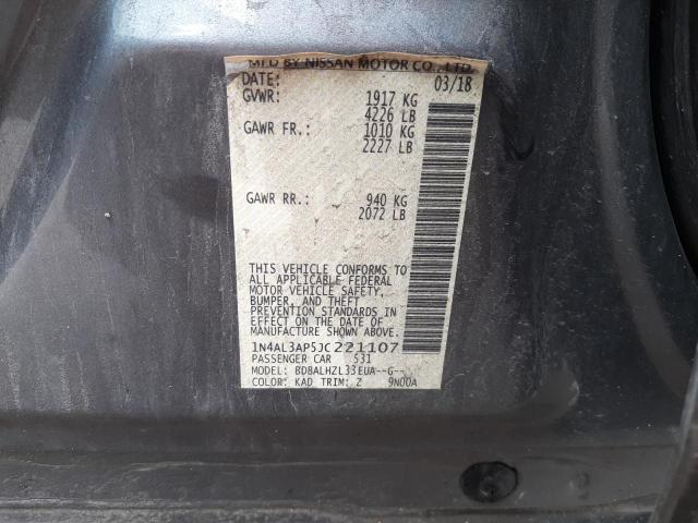 Photo 10 from auction – 2018 NISSAN ALTIMA 2.5 with VIN 1N4AL3AP5JC221107
