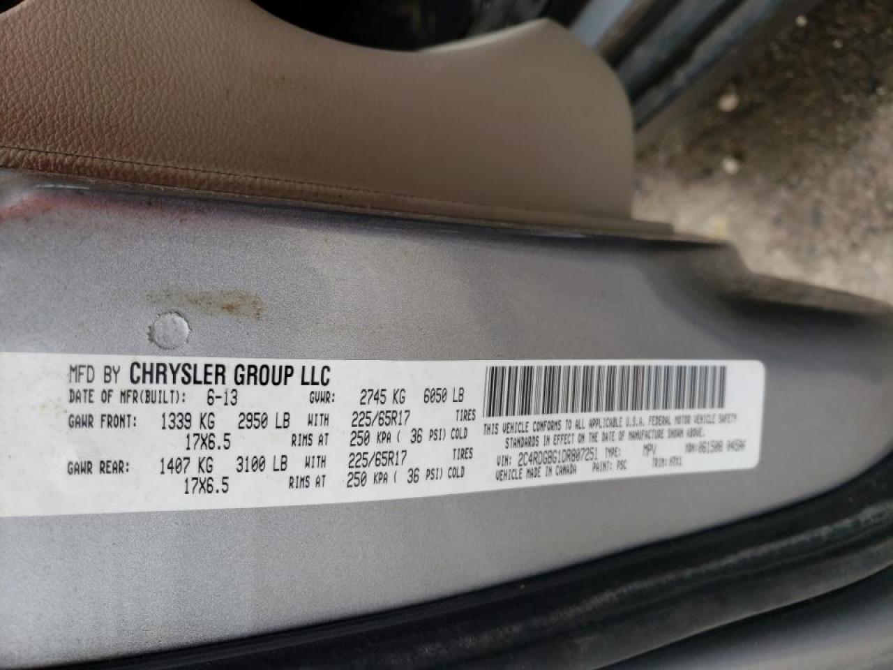 Photo 10 from auction – 2013 DODGE GRAND CARA with VIN 2C4RDGBG1DR807251