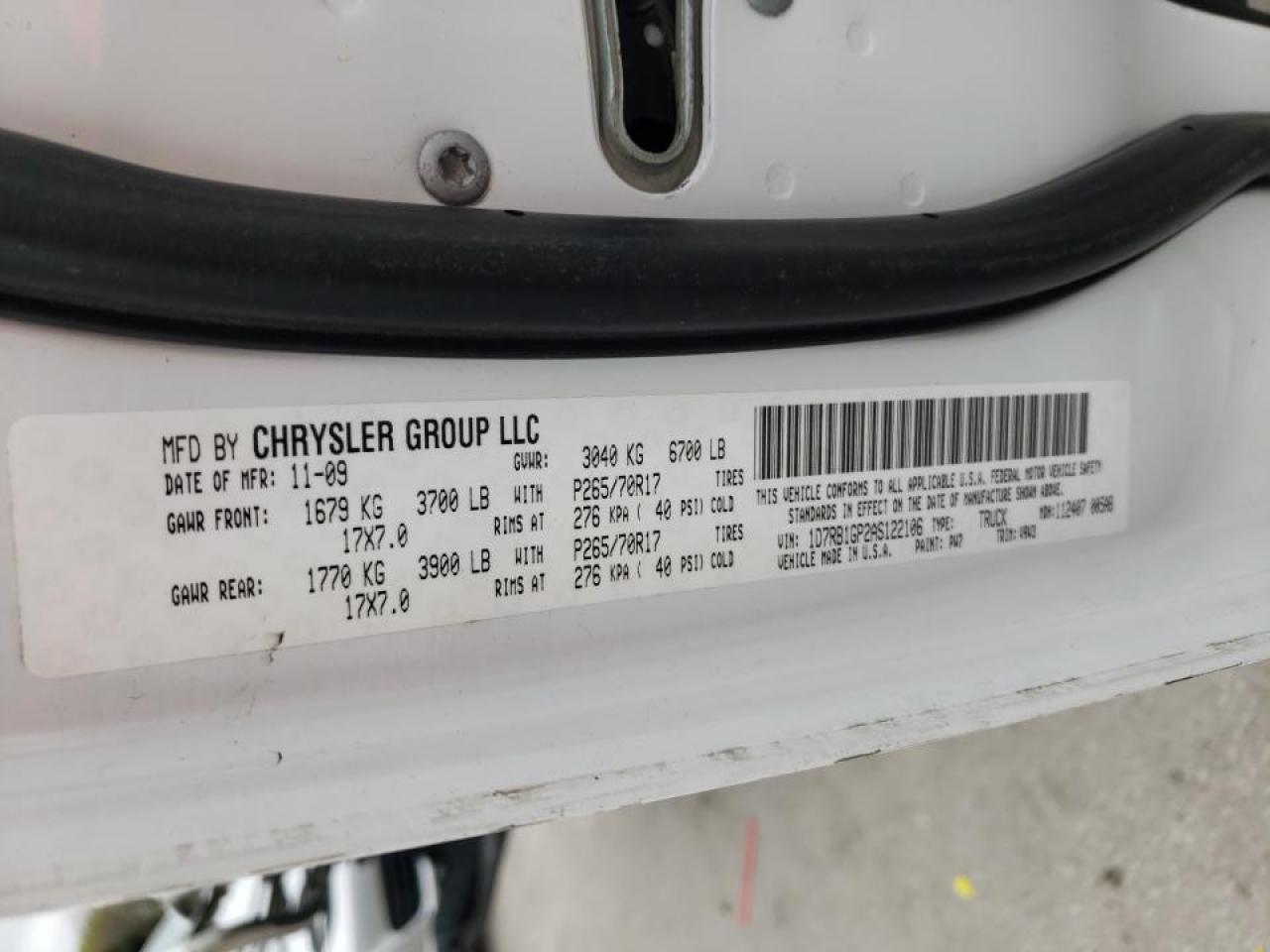 Photo 10 from auction – 2010 DODGE RAM 1500 with VIN 1D7RB1GP2AS122106