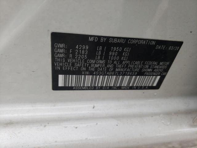 Photo 10 from auction – 2020 SUBARU IMPREZA with VIN 4S3GTAB67L3718659
