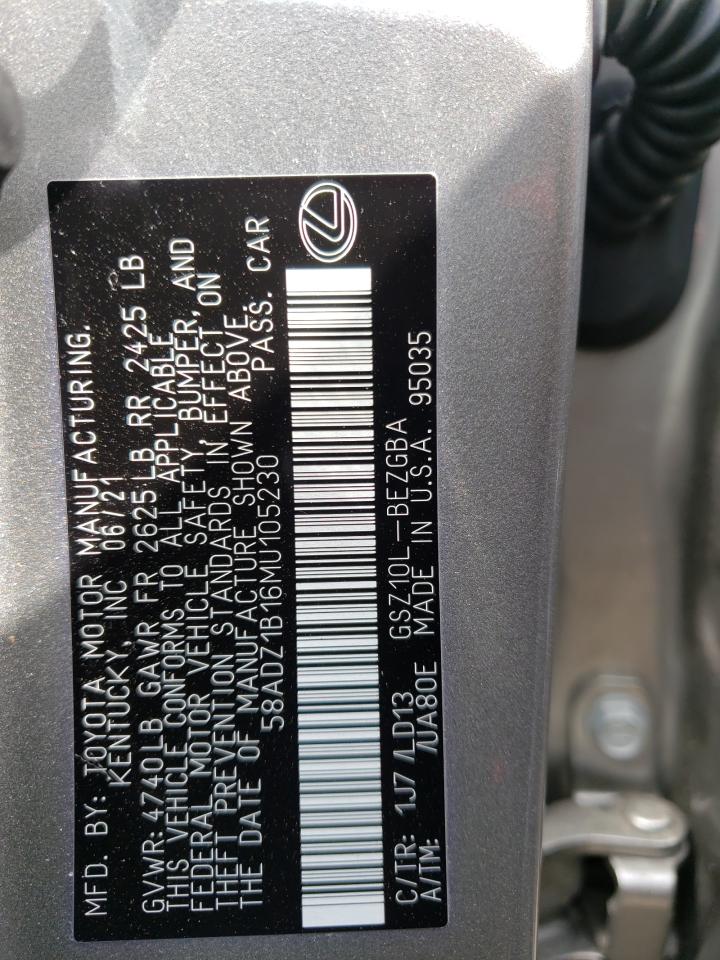 Photo 10 from auction – 2021 LEXUS ES 350 BAS with VIN 58ADZ1B16MU105230