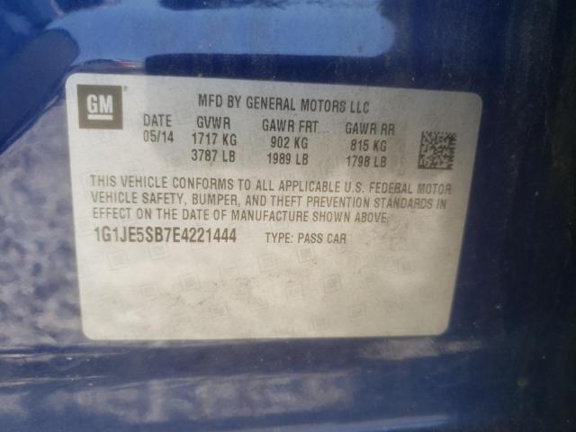 Photo 10 from auction – 2014 CHEVROLET SONIC LTZ with VIN 1G1JE5SB7E4221444