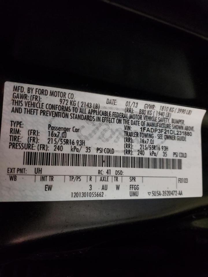 Photo 10 from auction – 2013 FORD FOCUS SE with VIN 1FADP3F21DL231880