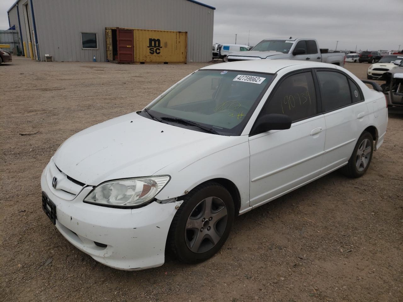 Photo 2 from auction – 2005 HONDA CIVIC LX with VIN 2HGES16545H629757
