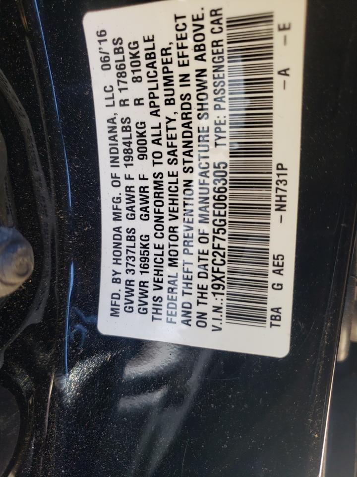 Photo 10 from auction – 2016 HONDA CIVIC EX with VIN 19XFC2F75GE066305