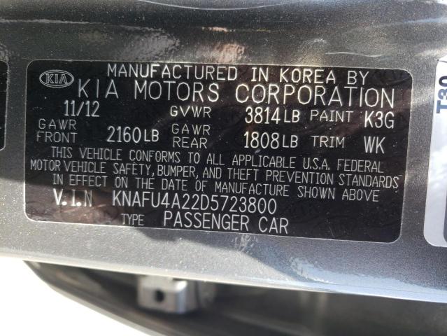Photo 10 from auction – 2013 KIA FORTE EX with VIN KNAFU4A22D5723800