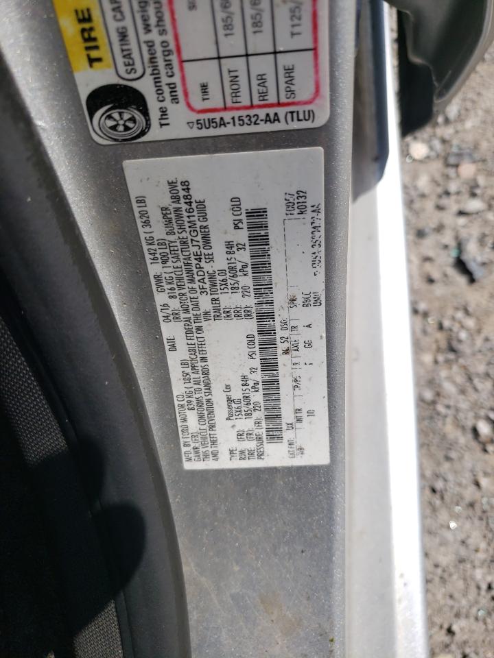 Photo 10 from auction – 2016 FORD FIESTA SE with VIN 3FADP4EJ7GM164848