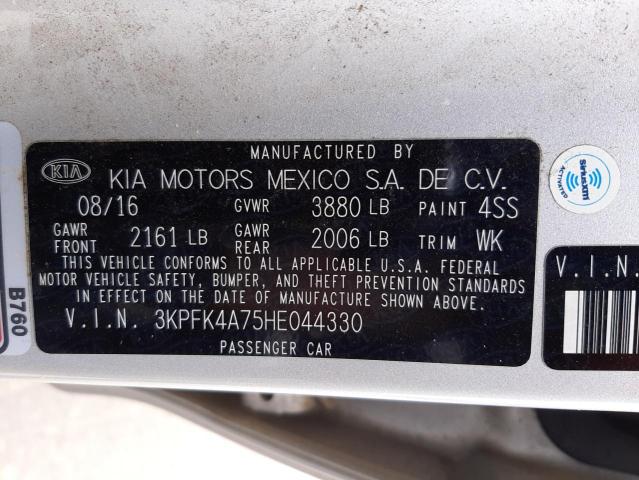 Photo 10 from auction – 2017 KIA FORTE LX with VIN 3KPFK4A75HE044330