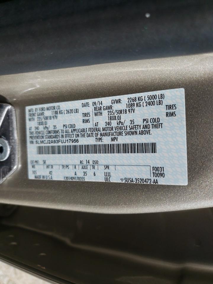 Photo 10 from auction – 2015 LINCOLN MKC with VIN 5LMCJ2A93FUJ17956