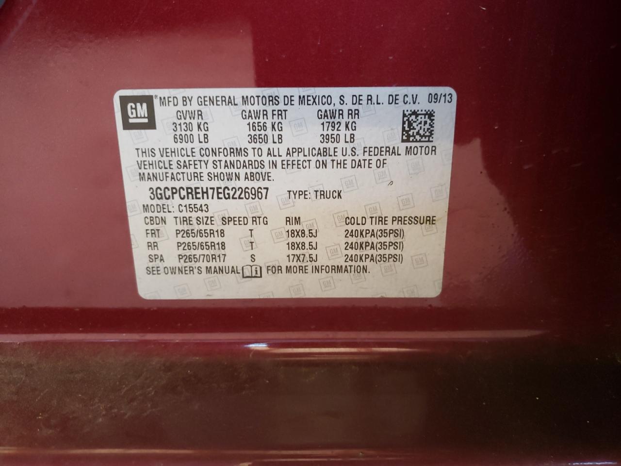 Photo 10 from auction – 2014 CHEVROLET SILVERADO with VIN 3GCPCREH7EG226967