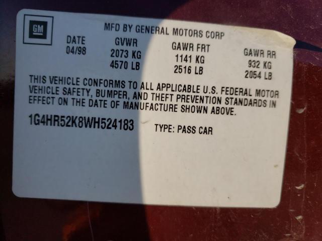 Photo 10 from auction – 1998 BUICK LESABRE LI with VIN 1G4HR52K8WH524183