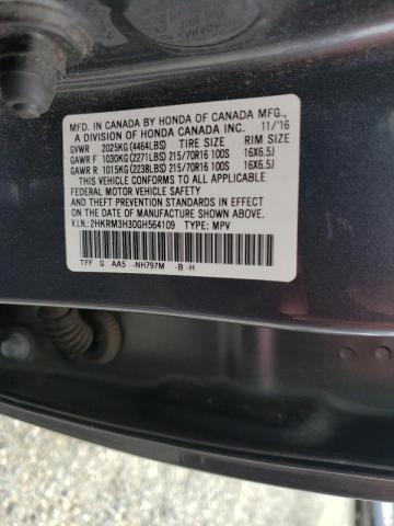 Photo 10 from auction – 2016 HONDA CR-V LX with VIN 2HKRM3H30GH564109
