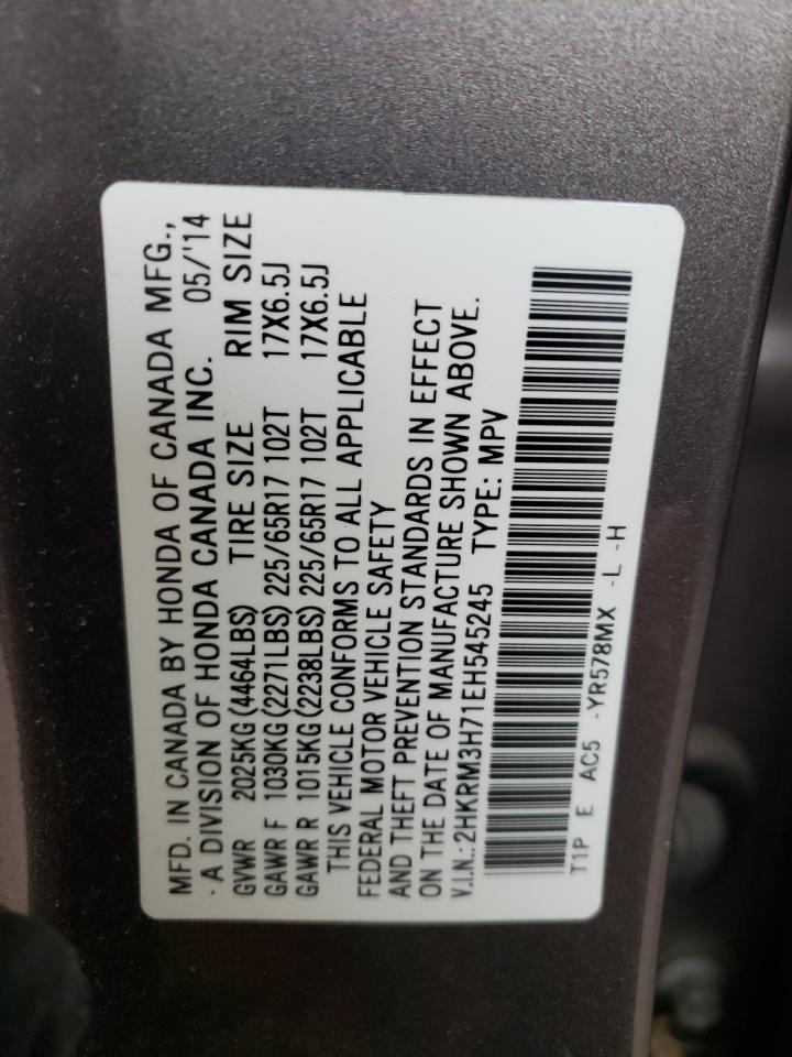 Photo 10 from auction – 2014 HONDA CR-V EXL with VIN 2HKRM3H71EH545245