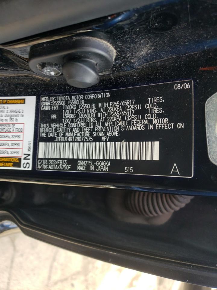 Photo 10 from auction – 2007 TOYOTA 4RUNNER SR with VIN JTEBU14R178077575